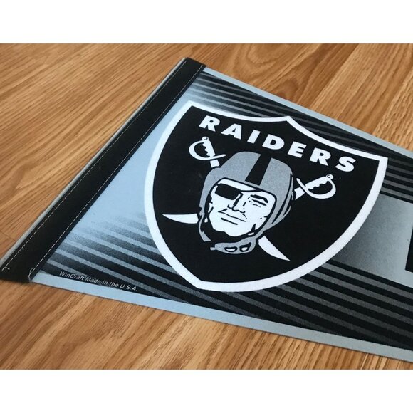 NFL Las Vegas Raiders WinCraft Pennant Banner 12" X 30" Made In USA Football - Picture 2 of 5